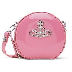 Vivienne Westwood Pink Shiny Mini Round Crossbody Bag